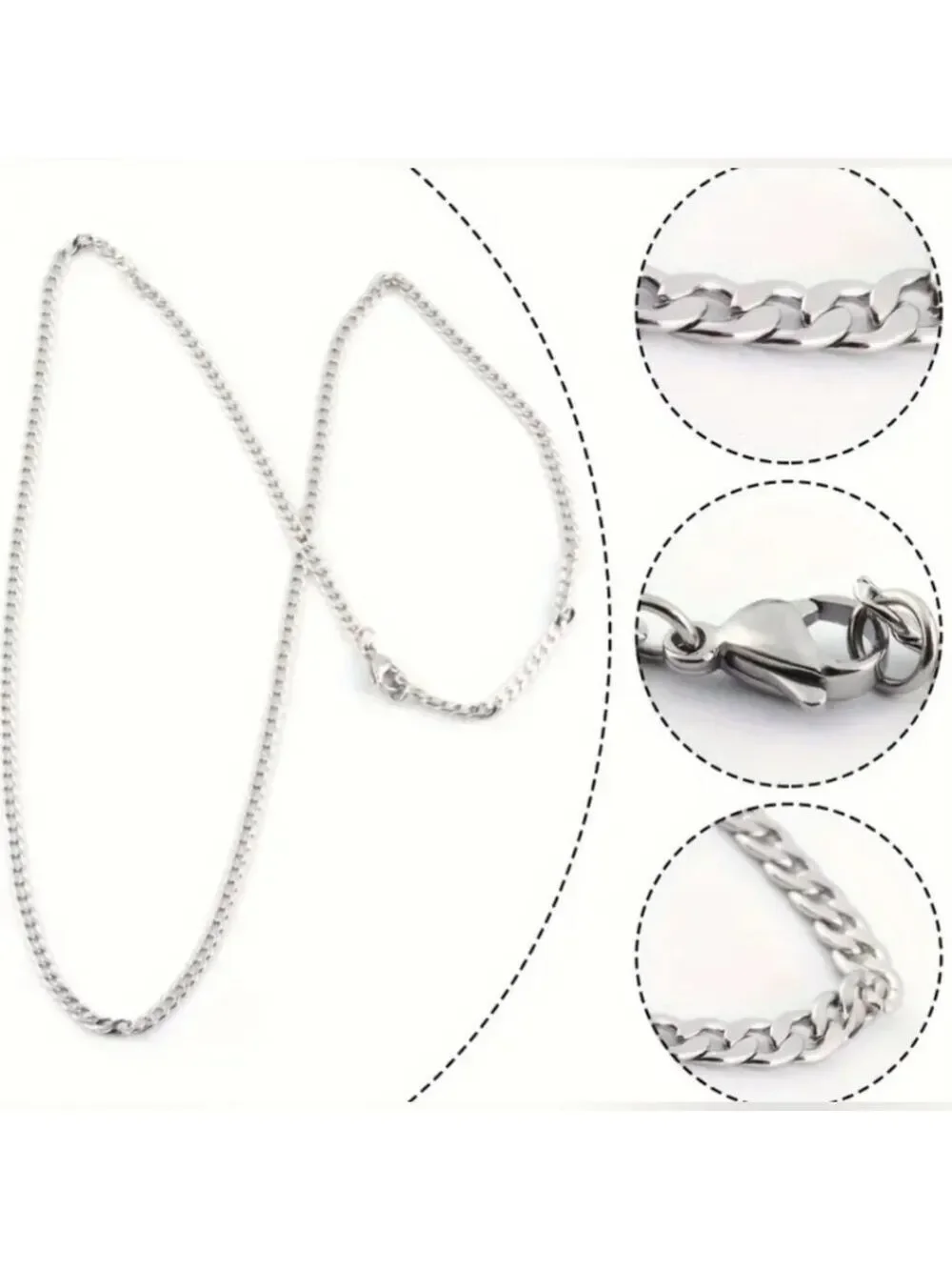 Chain--Stainless Steel 3mm Curb Link  24